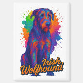 Vibrant Pop Art Irish Wolfhound Illustration Magneet (Voorkant)
