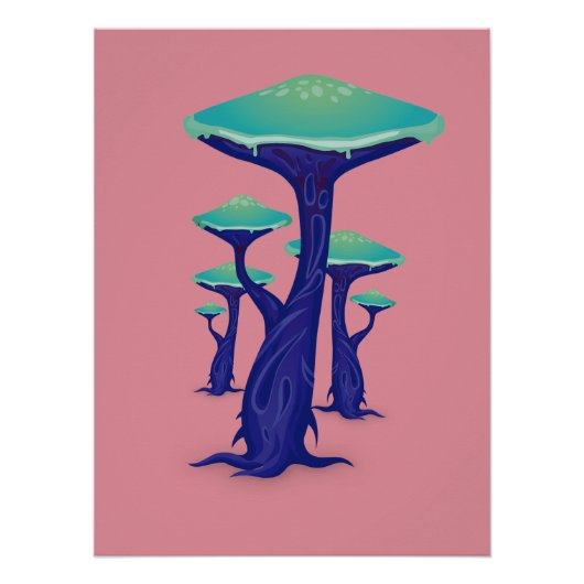 Vibrant Pop Art Mushrooms Perfect Poster (Voorkant)