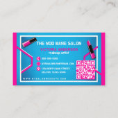 Vibrant Pop Art Neon Pink Blue Makeup Artist Visitekaartje (Achterkant)