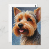 Vibrant Pop Pointillism Yorkshire Terrier Art Briefkaart (Voorkant / Achterkant)