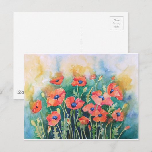 Vibrant Poppies Briefkaart (Voorkant / Achterkant)