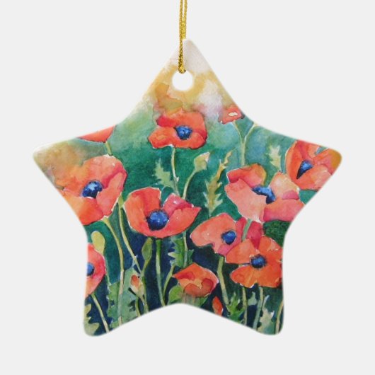Vibrant Poppies Keramisch Ornament (Voorkant)