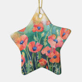 Vibrant Poppies Keramisch Ornament (Links)