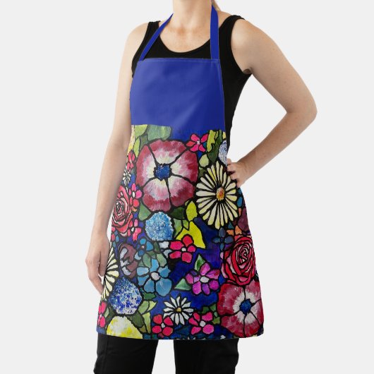 Vibrant Poppy Daisy Floral Art Schort (Insitu)