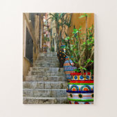 Vibrant Pottery on Rustic Taormina Staircase Legpuzzel (Verticaal)
