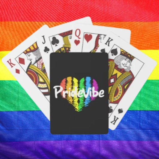Vibrant PrideVibe: Omgaan met Rainbow Heart Pokerkaarten