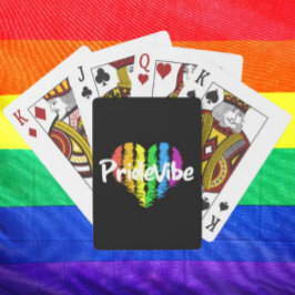 Vibrant PrideVibe: Omgaan met Regenboog Hart Pokerkaarten
