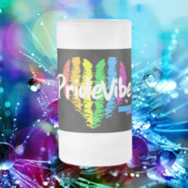 Vibrant PrideVibe: Proost met Regenboog Hart Matglas Bierpul