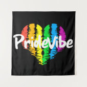 Vibrant PrideVibe Tapestry: Omarm je regenboog H Wandkleed (Voorkant)