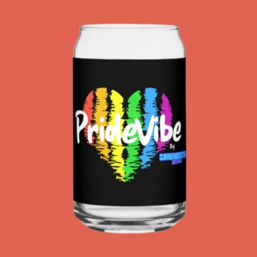 Vibrant PrideVibe: Toast met Regenbooghart Blikvorm Glas