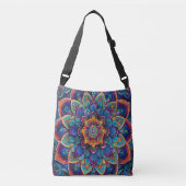 Vibrant Psychedelic Mandala  Crossbody Tas (Voorkant)