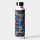 Vibrant Psychedelic Mandala  Waterfles (Links)