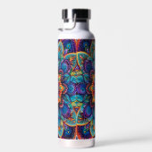 Vibrant Psychedelic Mandala  Waterfles (Rechts)