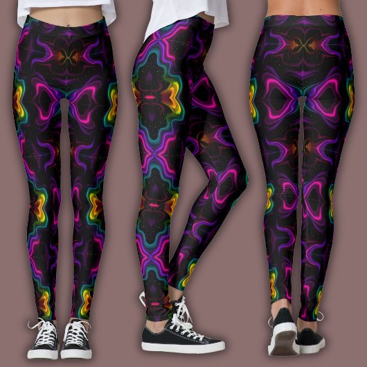Vibrant Psychedelic Pattern | Neon Kaleidoscope Leggings
