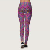 Vibrant Psychedelic Pattern | Trippy Magent/Blue Leggings (Achterkant)