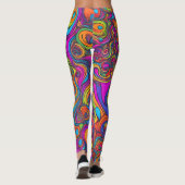 Vibrant Psychedelic Swirl - Abstract Groovy Leggings (Achterkant)