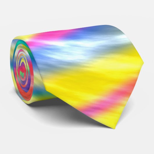 Vibrant Psychedelic Tie Dye Stropdas (Opgerold)