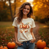 Vibrant Pumpkin Bow Thanksgiving Tshirt