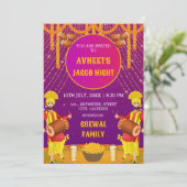 Vibrant Punjabi Jaggo Night Invitation Card Kaart (Staand voorkant)