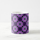 Vibrant Purple and Pink Geometric Diamond Pattern  Koffiemok (Center)
