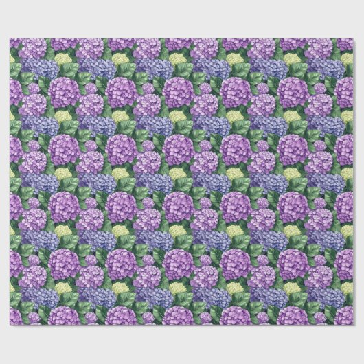 Vibrant Purple Floral Pattern Cadeaupapier (Vlak)