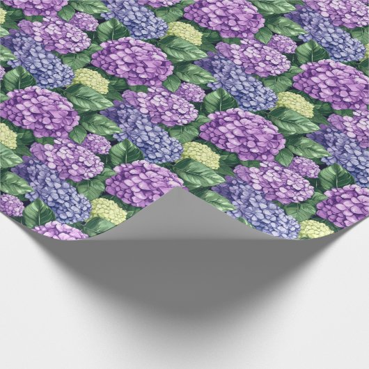 Vibrant Purple Floral Pattern Cadeaupapier (Hoek)