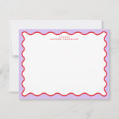 Vibrant Purple & Red Wavy Border Note Card Kaart (Voorkant)
