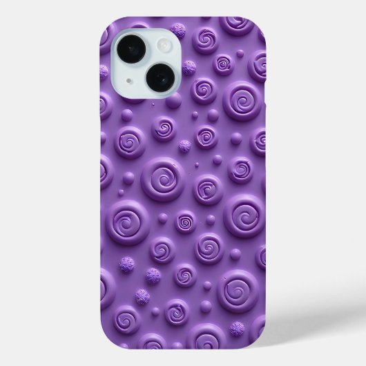 Vibrant Purple Spiral iPhone Case Aesthetic (Achterkant)