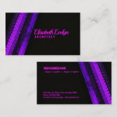 Vibrant Purple Trails on Dark Canvas Visitekaartje (Voorkant / Achterkant)