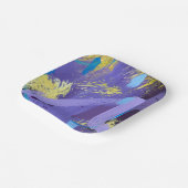 Vibrant Purple, Yellow, and Blue Abstract Art Papieren Bordje (Gebogen)