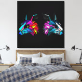 Vibrant Rabbits Throw Blanket Drawstring Bag Faux Canvas Afdruk (Insitu (Slaapkamer))