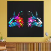 Vibrant Rabbits Throw Blanket Drawstring Bag Faux Canvas Afdruk (Insitu (Woonkamer))
