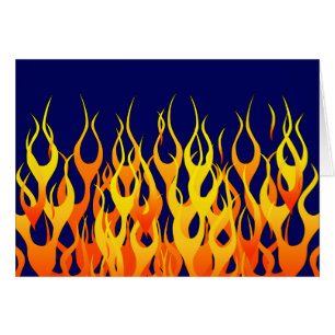 Vibrant Racing Flames op Navy Blue