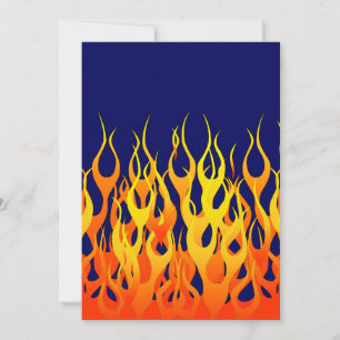 Vibrant Racing Flames op Navy Blue