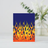 Vibrant Racing Flames op Navy Blue Briefkaart (Staand voorkant)