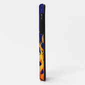 Vibrant Racing Flames op Navy Blue Case-Mate iPhone Case (Achterkant/links)