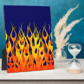 Vibrant Racing Flames op Navy Blue Fotoplaat (Zijkant)