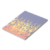 Vibrant Racing Flames op Navy Blue Notitieblok (Linkerzijde)