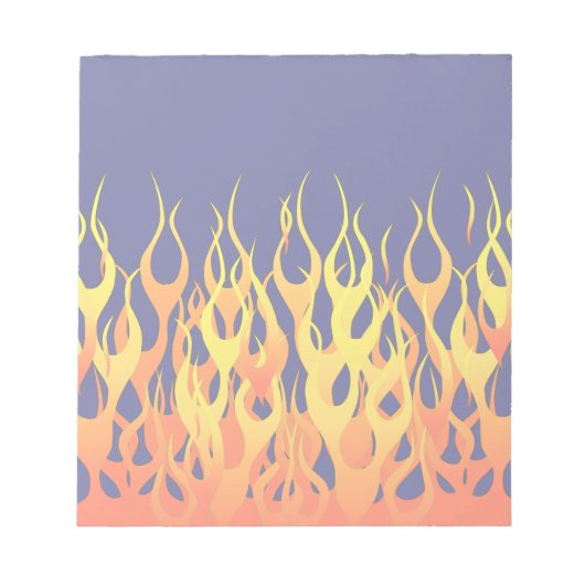 Vibrant Racing Flames op Navy Blue Notitieblok (Voorkant)