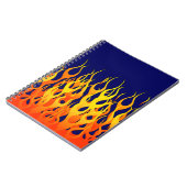 Vibrant Racing Flames op Navy Blue Notitieboek (Linkerzijde)