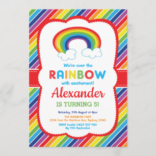 Vibrant Rainbow Birthday Party Colorful Patroon Kaart