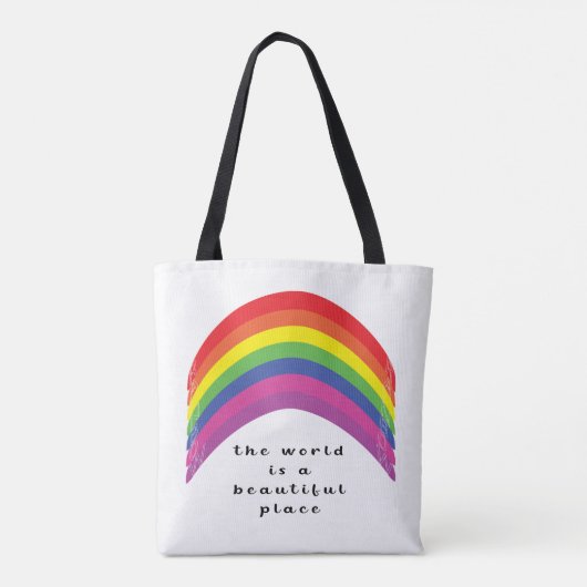 Vibrant Rainbow-Canvas tas (Achterkant)
