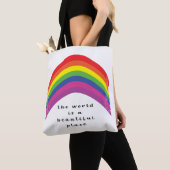 Vibrant Rainbow-Canvas tas (Dichtbij)