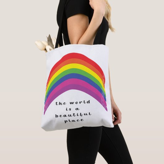Vibrant Rainbow-Canvas tas (Dichtbij)