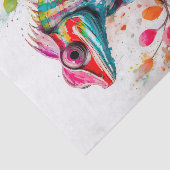 Vibrant Rainbow Chameleon – Waterverf Oerwoud Art Tissuepapier (Detail)
