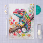 Vibrant Rainbow Chameleon – Waterverf Oerwoud Art Tissuepapier (Craft)