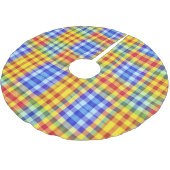 Vibrant Rainbow Color Block Graphic Plaid Kerstboom Rok (Gekanteld)