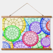 Vibrant Rainbow Concentric Circles Hangend Wandkleed (Voorkant)