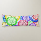 Vibrant Rainbow Concentric Circles Lichaamskussen (Achterkant)
