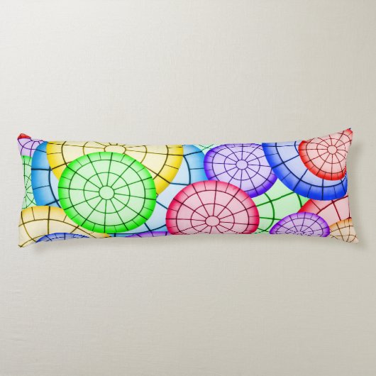 Vibrant Rainbow Concentric Circles  Lichaamskussen (Achterkant)